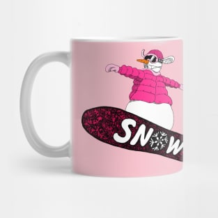 snowman on the board (pink) Mug